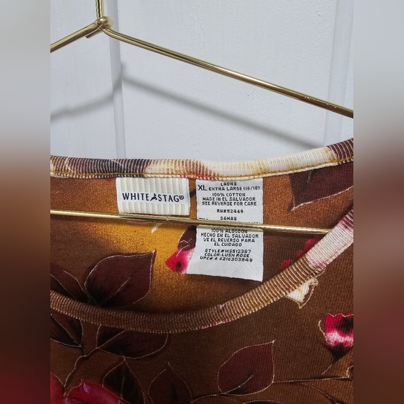 Floral Brown and Pink Women's Top - Picture 5 of 8